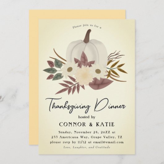 Thanksgiving Dinner Invitation 2024 Kaart (Voorkant / Achterkant)