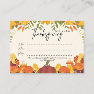 Thanksgiving Dinner Invitation Design Informatiekaartje