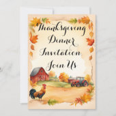 Thanksgiving Dinner Invitation, doe mee Kaart (Voorkant)