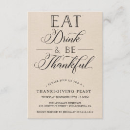 Thanksgiving Dinner Invitation - Eten, Drinken Kaart