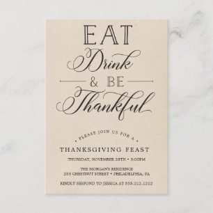Thanksgiving Dinner Invitation - Eten, Drinken Kaart