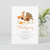 Thanksgiving Dinner Invitation Flat Card Feestdagenkaart (Staand voorkant)