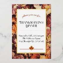Thanksgiving Dinner Invitation - Folie Leaves