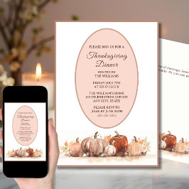 Thanksgiving Dinner Invitation Herfst Pompoenen Kaart