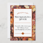 Thanksgiving Dinner Invitation - Herfstbladeren Kaart (Voorkant)