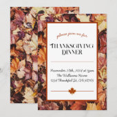 Thanksgiving Dinner Invitation - Herfstbladeren Kaart (Voorkant / Achterkant)