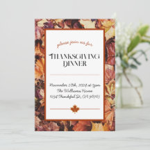 Thanksgiving Dinner Invitation - Herfstbladeren
