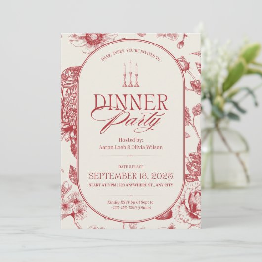 Thanksgiving Dinner Invitation  Kaart (Staand voorkant)