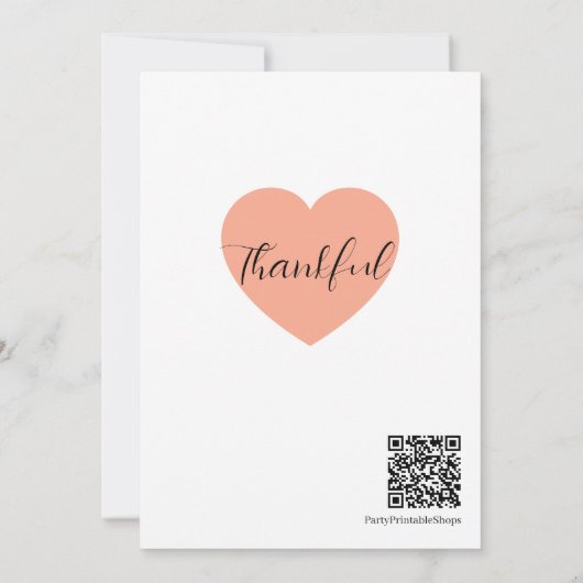 Thanksgiving Dinner Invitation  Kaart (Achterkant)