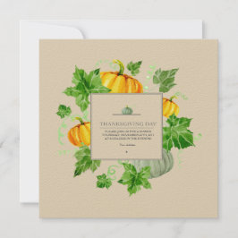Thanksgiving Dinner Invitation Kaart