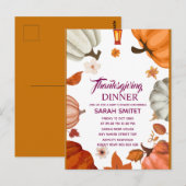 Thanksgiving Dinner Invitation | Laten we Invi ver Briefkaart (Voorkant / Achterkant)