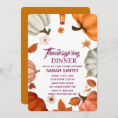 Thanksgiving Dinner Invitation | Laten we Invi ver Kaart (Voorkant / Achterkant)