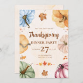 Thanksgiving Dinner Invitation - Let’s Gather Pump Feestdagenkaart (Voorkant / Achterkant)