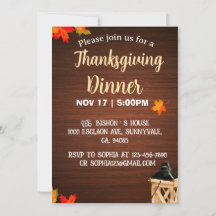 Thanksgiving Dinner Invitation Party Nodig Kaart u
