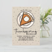 Thanksgiving Dinner Invitation Pumpkin Pie Kaart (Staand voorkant)