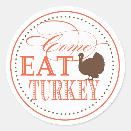 Thanksgiving Dinner Invitation Seal Ronde Sticker (Voorkant)