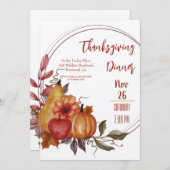 Thanksgiving Dinner Invitation Sjabloon (Voorkant / Achterkant)