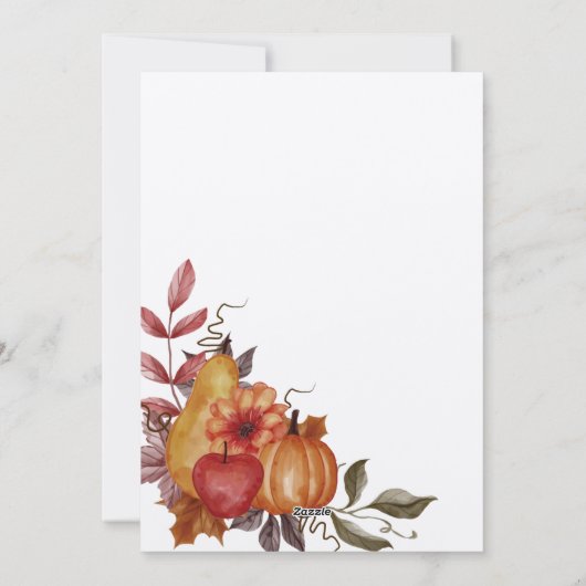 Thanksgiving Dinner Invitation Sjabloon (Achterkant)