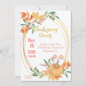 Thanksgiving Dinner Invitation Sjabloon Kaart (Voorkant)