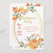 Thanksgiving Dinner Invitation Sjabloon Kaart (Voorkant / Achterkant)