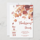 Thanksgiving Dinner Invitation Sjabloon Kaart (Voorkant)