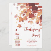 Thanksgiving Dinner Invitation Sjabloon Kaart (Voorkant / Achterkant)