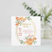 Thanksgiving Dinner Invitation Sjabloon Kaart (Staand voorkant)