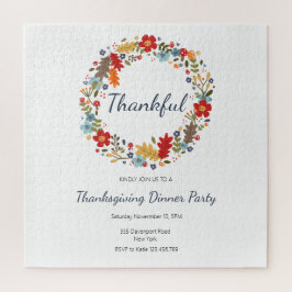 Thanksgiving Dinner Invitation Thankful Wreath Legpuzzel