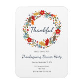 Thanksgiving Dinner Invitation Thankful Wreath Magneet (Verticaal)