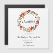 Thanksgiving Dinner Invitation Thankful Wreath Magnetische Uitnodiging (Voorkant / Achterkant)