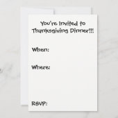Thanksgiving Dinner Invitation: Turkey Killer! Kaart (Achterkant)