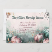 Thanksgiving Dinner Invitation Waterverf Pompoen Kaart (Achterkant)