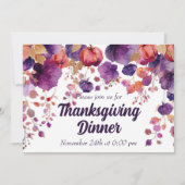 Thanksgiving Dinner Invitation Waterverf Pompoen Kaart (Voorkant)