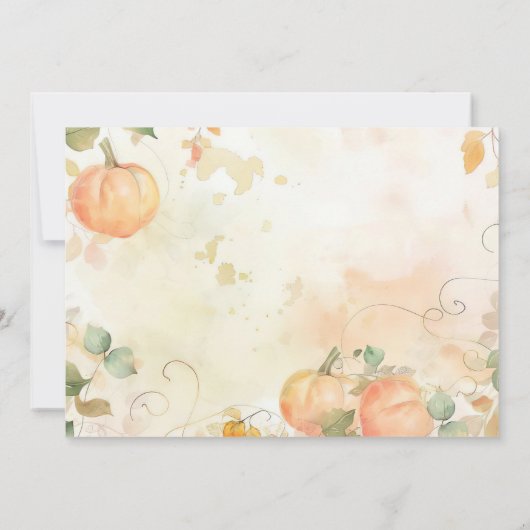 Thanksgiving Dinner Invitation Waterverf Pompoen Kaart (Achterkant)