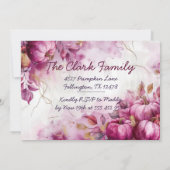 Thanksgiving Dinner Invitation Waterverf Pompoen Kaart (Achterkant)