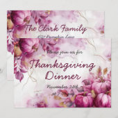 Thanksgiving Dinner Invitation Waterverf Pompoen Kaart (Voorkant / Achterkant)