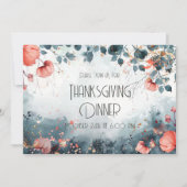 Thanksgiving Dinner Invitation Waterverf Pompoen Kaart (Voorkant)