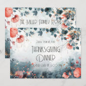 Thanksgiving Dinner Invitation Waterverf Pompoen Kaart (Voorkant / Achterkant)