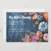 Thanksgiving Dinner Invitation Waterverf Pompoenen Kaart (Achterkant)