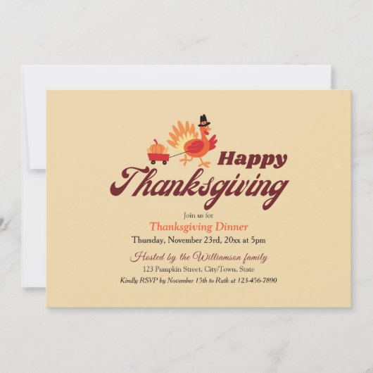 Thanksgiving Dinner Invitation with Bible Verse  Kaart (Voorkant)