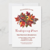 Thanksgiving Dinner Invitations Rustiek Herfstblad Kaart (Voorkant)