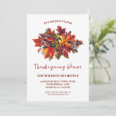 Thanksgiving Dinner Invitations Rustiek Herfstblad Kaart (Staand voorkant)
