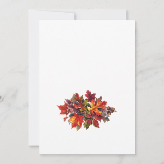 Thanksgiving Dinner Invitations Rustiek Herfstblad Kaart (Achterkant)