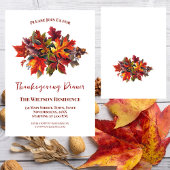 Thanksgiving Dinner Invitations Rustiek Herfstblad Kaart