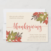 Thanksgiving DINNER INVITE | KORTE FOLIAGE Kaart (Voorkant)