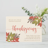 Thanksgiving DINNER INVITE | KORTE FOLIAGE Kaart (Staand voorkant)