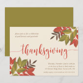 Thanksgiving DINNER INVITE | KORTE FOLIAGE Kaart (Voorkant / Achterkant)