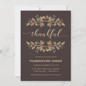 Thanksgiving DINNER INVITE | THANKFUL HERFST FOLIA Kaart (Voorkant)