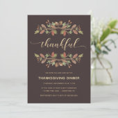 Thanksgiving DINNER INVITE | THANKFUL HERFST FOLIA Kaart (Staand voorkant)