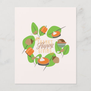 Thanksgiving Dinner Kalkoen Pompoen Herfst Groene  Flyer